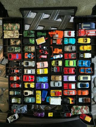 Vintage Galoob Micro Machines Semi Truck Carring Case W/ 69 Vehicles