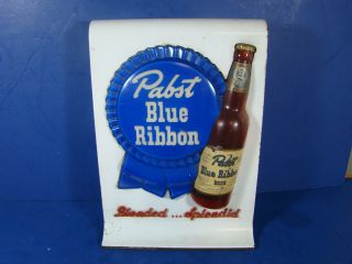 Vintage Early Pabst Blue Ribbon Back Bar Sign Display Unique Bottle Label