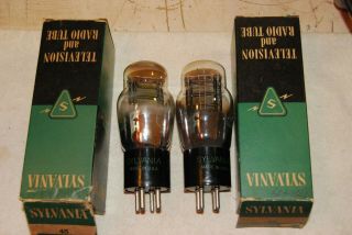 Strong Matched Nos Nib Vintage Sylvania Type 45 Tubes -