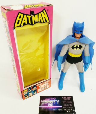 Vintage 1972 Mego Heroes Batman Action Figure With Removable Mask Minty