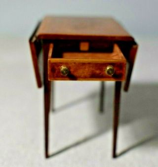 Dennis Jenvey Pembroke Drop Leaf Table Dollhouse Miniature Artisan Signed Dated 2