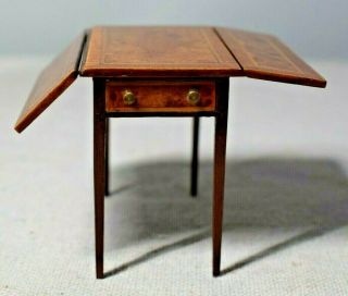 Dennis Jenvey Pembroke Drop Leaf Table Dollhouse Miniature Artisan Signed Dated 7