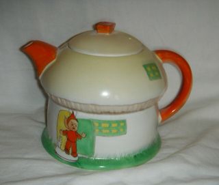 Vintage Shelley Mabel Lucie Attwell Pixie Teapot In The Shape Of A Mushroom