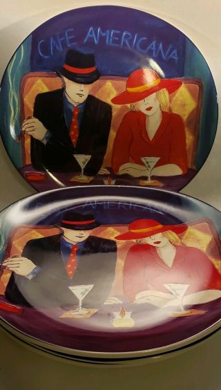 Set Vintage Sango Cafe Americana Coffee Mugs Plates Bowls Creamer Cups 4911
