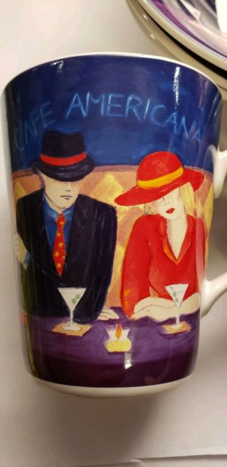 SET Vintage Sango Cafe Americana Coffee Mugs Plates Bowls Creamer Cups 4911 3