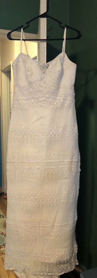Vintage Maggie Sottero Sheath Lace Wedding Dress Size 6
