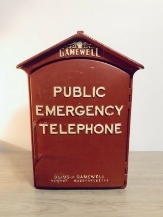 Rare And Vintage Gamewell Public Emergency Telephone Fire Alarm Box