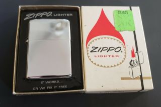 Vintage Nos 1962 Zippo Lighter No 250 High Polish Chrome Nrmib