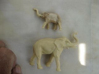 1953 Early Starlux France White Elephant Plastic Play Set Zoo Animals