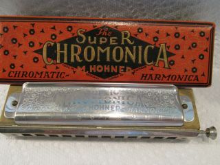 Vintage M.  Hohner Germany Chromonica Harmonica 260 1/2 W/box Chromatic