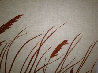 Vtg 70s Marushka Textile Art Screen Print Stretched Fabric Wall Art Wheat 36x24 4