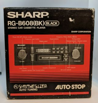Vintage Sharp Rg - B608 Car Cassette Player Radio Synthesizer Nos