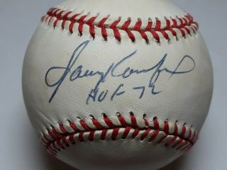 Rare Jsa Sandy Koufax " Hof 72 " Signed Baseball Rawlings Onl Inscription Ball