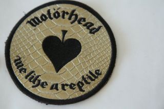 Vintage Motorhead Sew On Patch Love me like a Reptile 4 