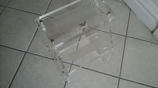 Vintage Acrylic Lucite Step Stool.  Ultra Rare Clear Heavy Acrylic Step Stool.