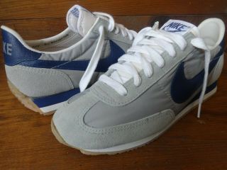 Vtg 1980s Nike Running Shoes Sneakers Womens Sz 6.  5 Cortez Waffle Gray/blue Sued