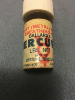 Vintage Liquid Metal Mercury 1/4 Pound