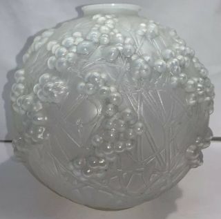 Vintage Rene Lalique Opalescent Druid Vase Authentic 6 7/8 Inches Tall - Signed