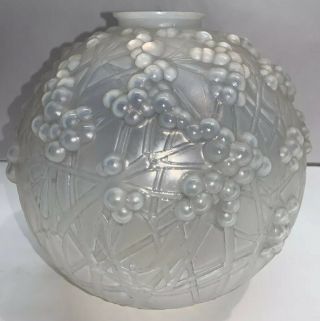Vintage Rene Lalique Opalescent Druid Vase Authentic 6 7/8 Inches Tall - Signed 7