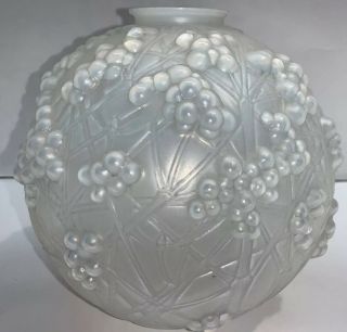 Vintage Rene Lalique Opalescent Druid Vase Authentic 6 7/8 Inches Tall - Signed 8