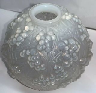 Vintage Rene Lalique Opalescent Druid Vase Authentic 6 7/8 Inches Tall - Signed 9