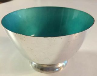 Vintage Towle 5” Paul Revere Bowl Sterling Silver Hollowware Green Enamel 46