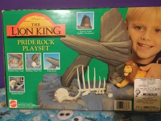 Vintage Mattel Lion King Pride Rock Playset Box Complete Extra Figures 6