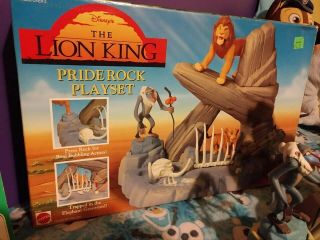 Vintage Mattel Lion King Pride Rock Playset Box Complete Extra Figures 7
