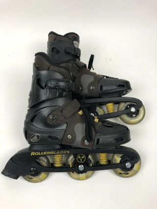 Vtg Rollerblade Outback X 3 - Wheel Inline Skates Leather 9.  5 275mm Italy