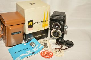 Ricoh 44 W/ Cs.  Citizen 1/400th Shutter,  3.  5,  60mm Lens Vintage Tlr Nos