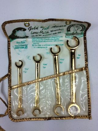 Vintage 1968 Gold Tool Award Loc - Rite Flare Nut Line Wrenches Chrysler Master
