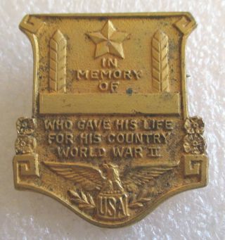 Vintage Ww2 Killed In Action / In Memory Tribute Pin - Sonoco Products Co.