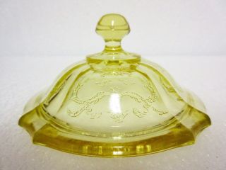 Vintage Hard To Find Amber Madrid Sugar Lid / Federal Glass Co / Guaranteed Old