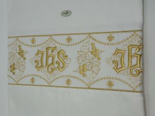 Ihs Alb Vintage Irish Linen Ihs Design Embroidery Band Lace Collar 70 