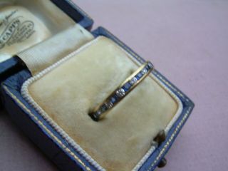 Vintage 18ct Gold Natural Diamond & Sapphire Full Eternity Ring Size K.