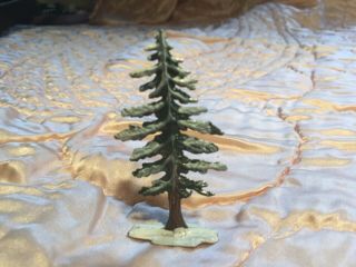 Vintage German Lead Metal Flats Miniatures Toy Winter Scene Tree