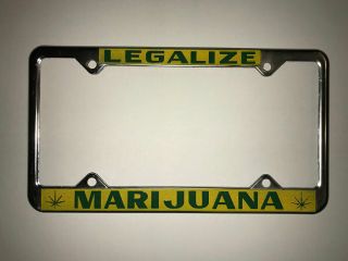 Legalize Marijuana True Vintage License Plate Frame 70s