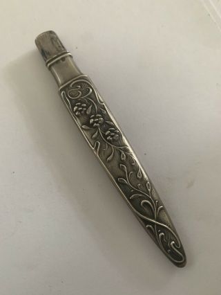 Antique French Sterling Silver Pencil Holder,  Art Nouveau 07