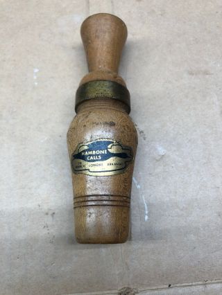 Vintage Howard Amaden Hambone Lonoke Arkansas Black Gold Label Duck Call