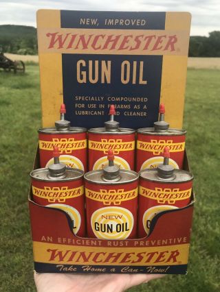 Complete Vtg Winchester Oil Can Store Display