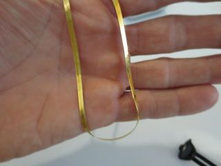 Vintage 14k Solid Gold Chain Necklace Italian Herringbone 15” 3mm Wide 5.  42grams