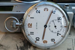 CYMA GSTP MILITARY WW2 GENTS VINTAGE OPEN FACE POCKET WATCH SPARES/REPAIRS ONLY 3