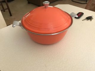 Vintage Fiesta Ware Bright Orange Casserole Broiler Baking Pan Rare