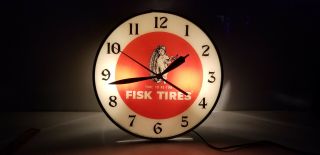 Vintage Fisk Tires Pam Clock Very RARE 1957 10