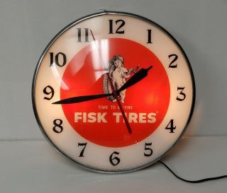 Vintage Fisk Tires Pam Clock Very RARE 1957 11
