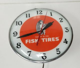Vintage Fisk Tires Pam Clock Very RARE 1957 2