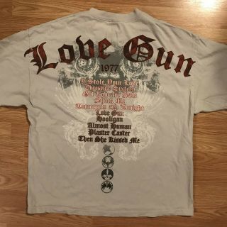1977 KISS Love Gun Tour Band T Shirt Vintage XXL 2