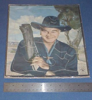 Vintage 1950 Official Hopalong Cassidy William Boyd Tray Puzzle Portrait