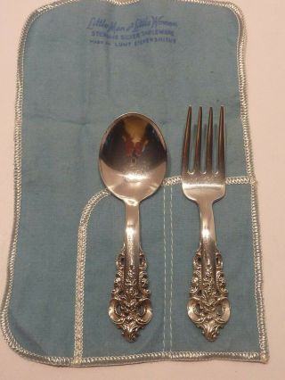 Vintage Wallace Grande Baroque Sterling Silver Baby Fork & Spoon - No Monograms