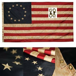3x5 Embroidered Betsy Ross Vintage Flag Premium Quality Polyester With Clips